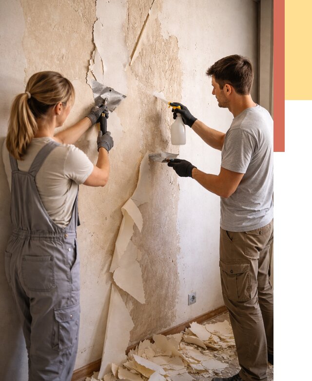 Снятие старых обоев в Котельниках от 5574 руб. под ключ недорого | ОТДЕЛОЧНИК-Ктн