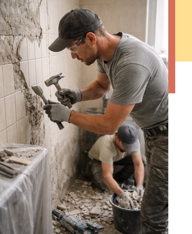 Демонтаж плитки со стен в Котельниках от 903 руб. — быстро и недорого | ОТДЕЛОЧНИК-Ктн