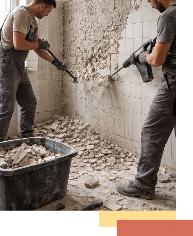 Демонтаж плитки со стен в Котельниках быстро и аккуратно