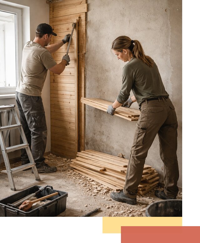 Демонтаж вагонки со стен в Котельниках — профессиональный демонтаж