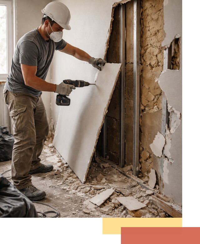 Демонтаж гипсокартона со стен в Котельниках качественно и быстро