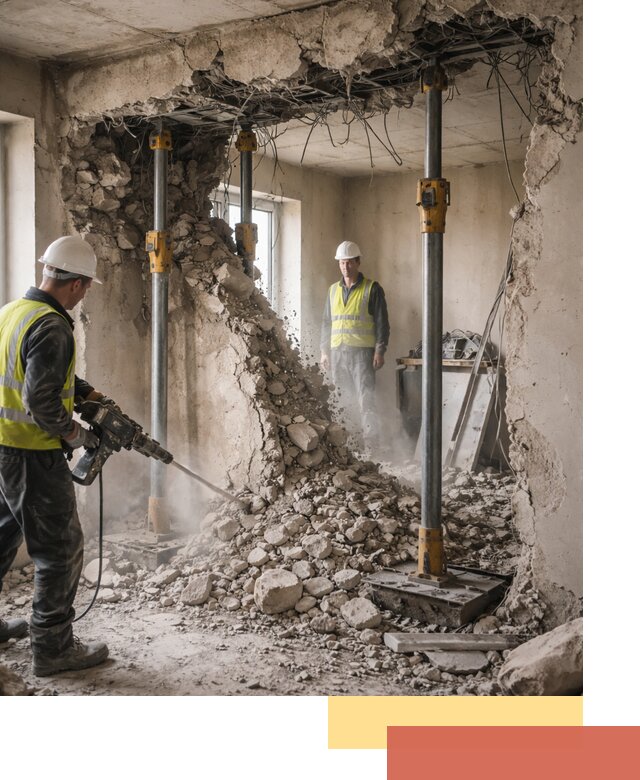 Снос несущих стен в Котельниках с гарантией безопасности и качества