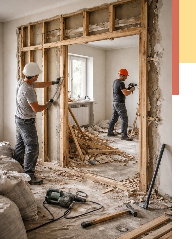 Демонтаж деревянных перегородок в Котельниках от 3398 руб. — быстро и недорого | ОТДЕЛОЧНИК-Ктн