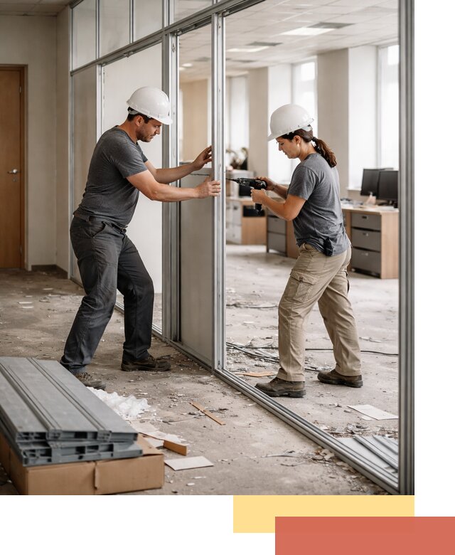 Демонтаж алюминиевых перегородок в Котельниках быстро и аккуратно