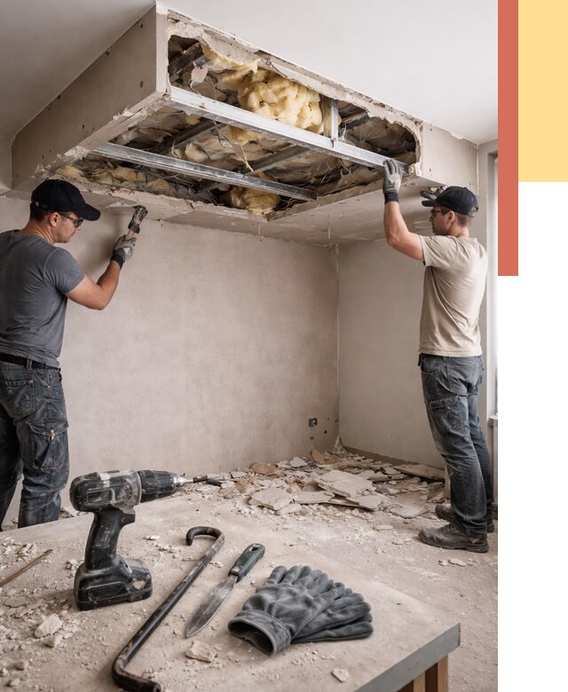 Демонтаж короба из гипсокартона в Котельниках от 1614 руб. — быстро и недорого | ОТДЕЛОЧНИК-Ктн