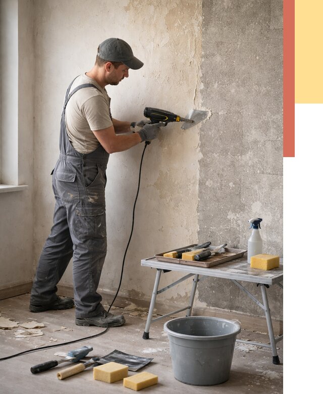 Очистка стен от клея в Котельниках от 1964 руб. — снятие и удаление клея со стен | ОТДЕЛОЧНИК-Ктн