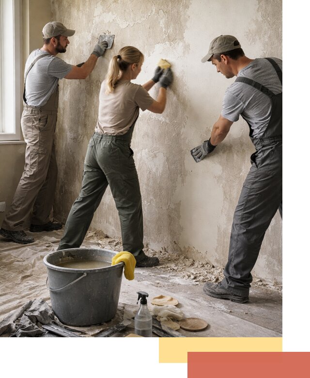 Очистка стен от клея и грунтовки в Котельниках качественно и быстро