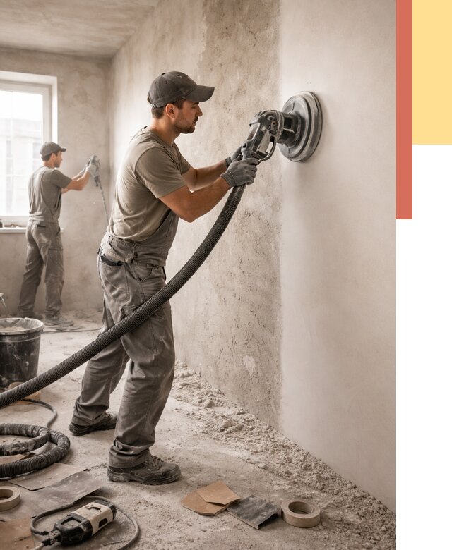 Шлифовка стен в Котельниках от 1274 руб/м2 — быстро и недорого | ОТДЕЛОЧНИК-Ктн