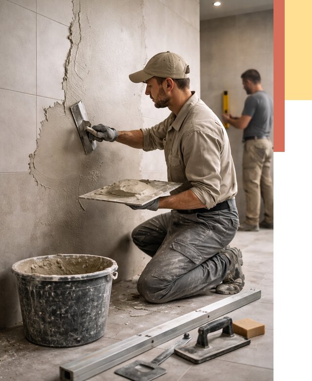 Штукатурка стен в ванной в Котельниках от 4778 руб./м² — выравнивание под ключ | ОТДЕЛОЧНИК-Ктн