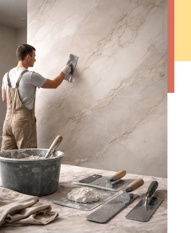 Декоративная штукатурка под мрамор в Котельниках от 2973 руб./м² — быстро и недорого | ОТДЕЛОЧНИК-Ктн