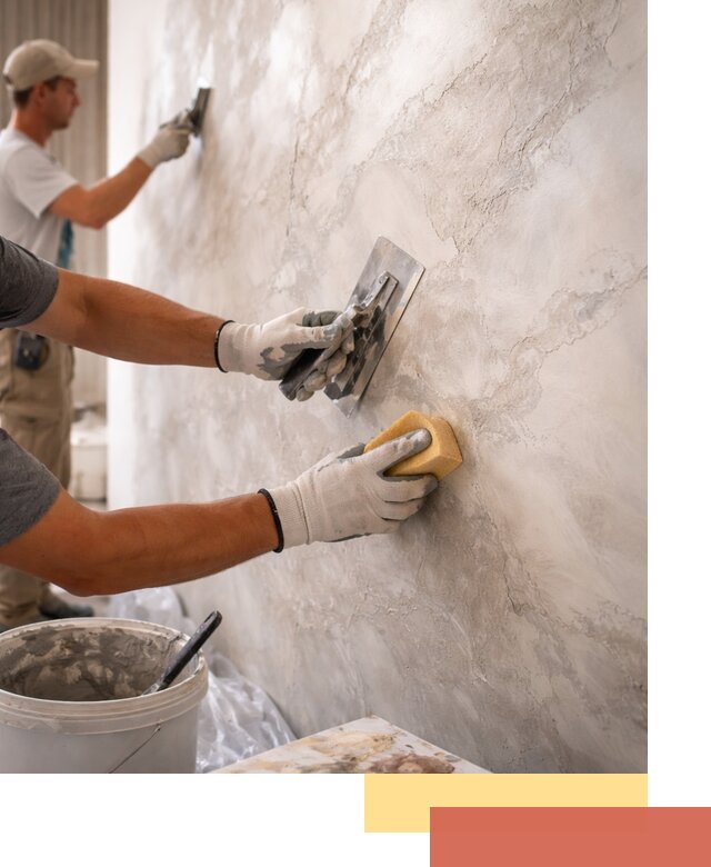 Декоративная штукатурка под мрамор в Котельниках для стен и потолков