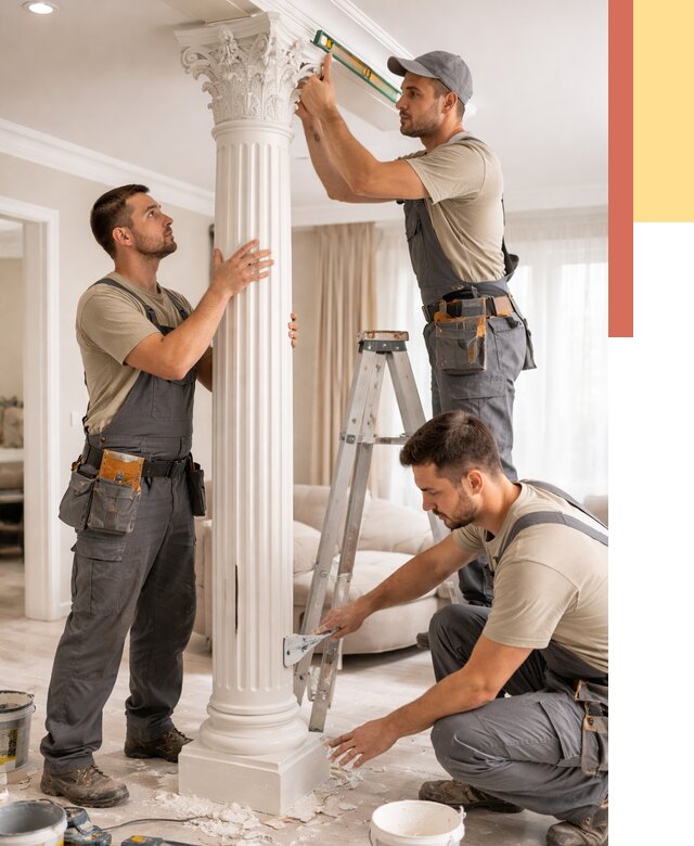 Установка декоративных колонн в Котельниках от 12742 руб. под ключ | ОТДЕЛОЧНИК-Ктн