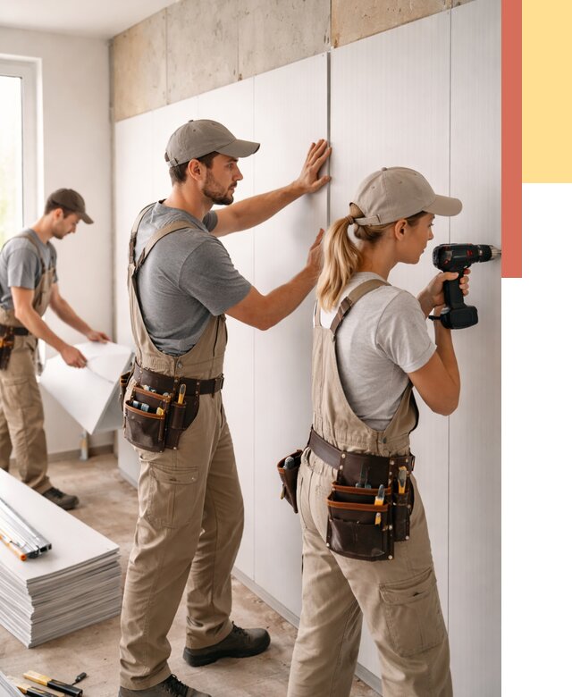 Монтаж ПВХ панелей на стены в Котельниках от 478 руб/м2 — быстро и недорого | ОТДЕЛОЧНИК-Ктн