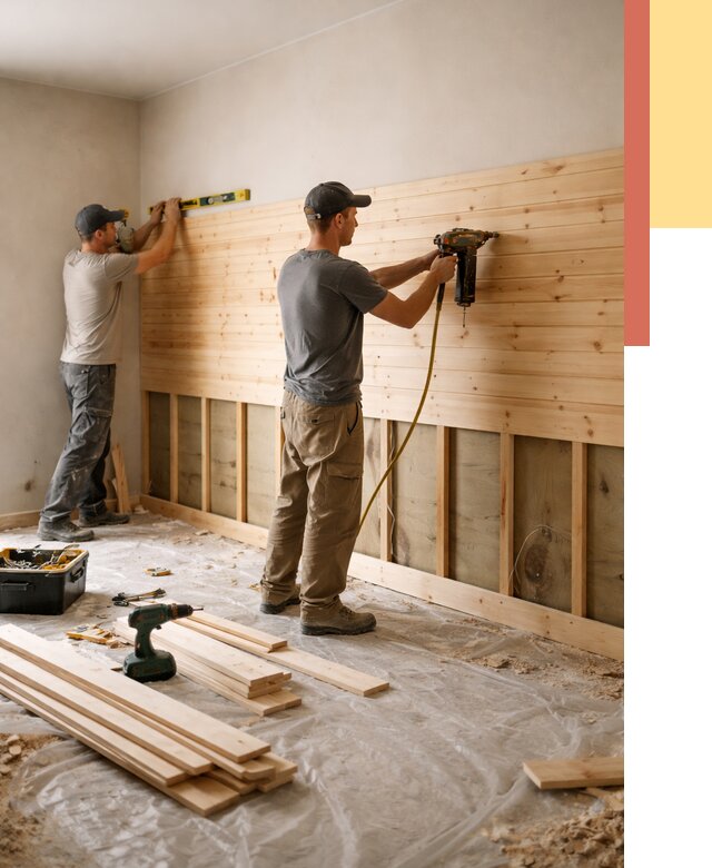 Монтаж деревянной вагонки на стены в Котельниках от 7964 руб. | Услуги монтажа вагонки | ОТДЕЛОЧНИК-Ктн