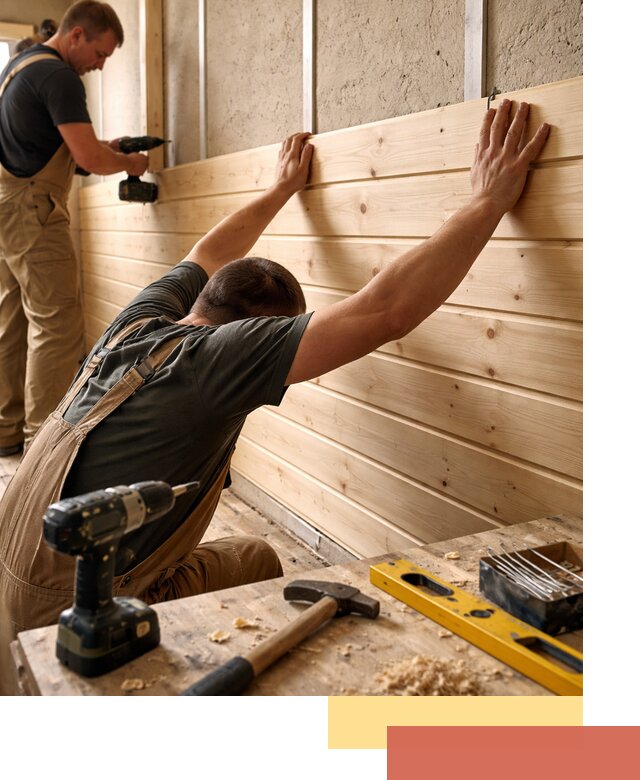 Монтаж деревянной вагонки на стены в Котельниках быстро и качественно