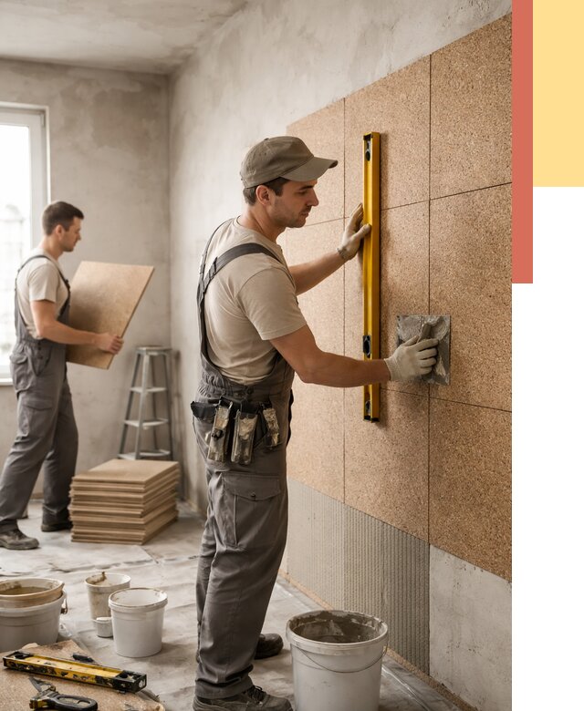 Монтаж пробковых панелей на стены в Котельниках от 3716 руб. — ОТДЕЛОЧНИК-Ктн