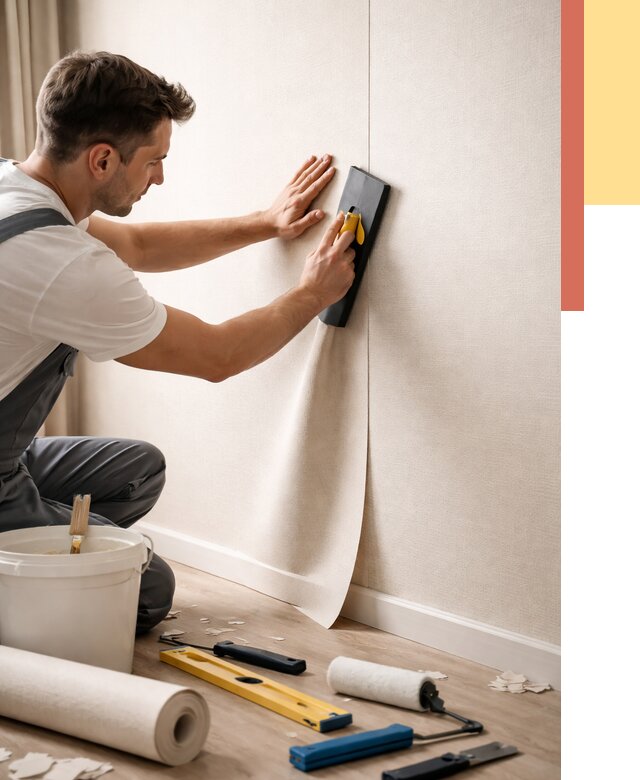 Поклейка виниловых обоев в Котельниках от 4778 руб. | Быстро и недорого — ОТДЕЛОЧНИК-Ктн