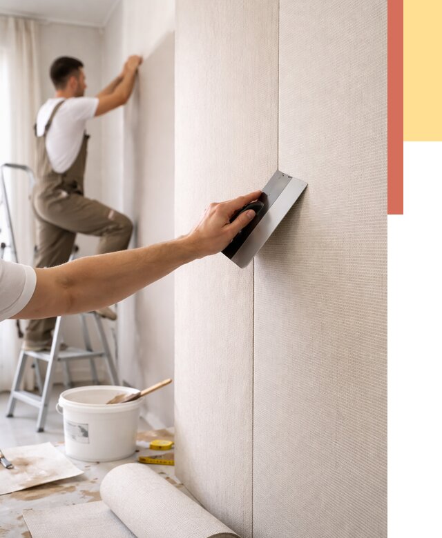 Поклейка текстильных обоев в Котельниках от 4778 руб. под ключ | ОТДЕЛОЧНИК-Ктн