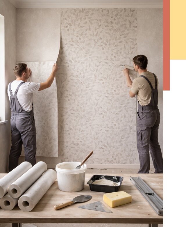 Поклейка обоев с подбором рисунка в Котельниках от 3716 руб. | ОТДЕЛОЧНИК-Ктн - быстро и недорого