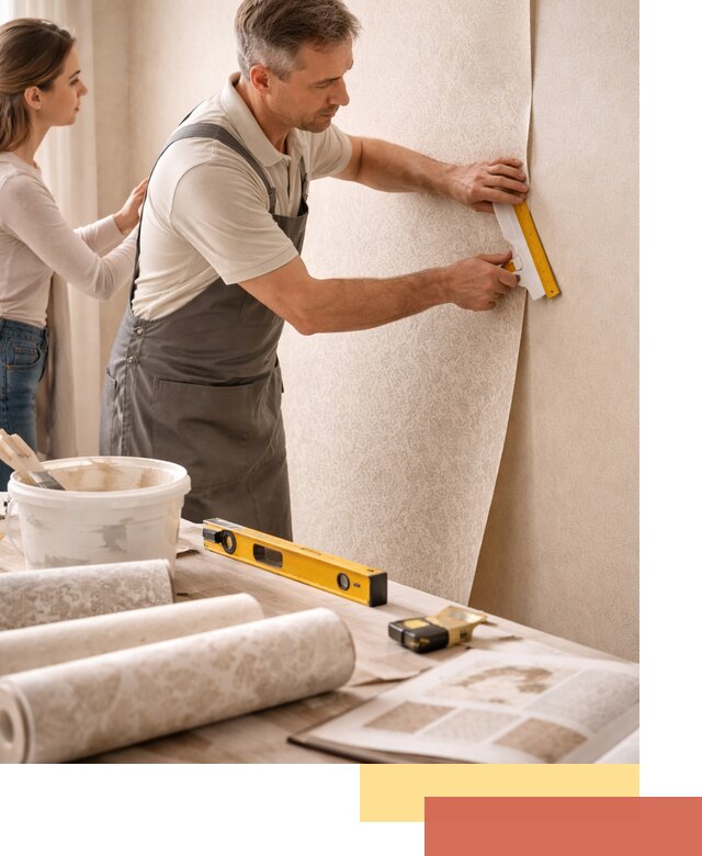 Поклейка обоев с подбором рисунка в Котельниках