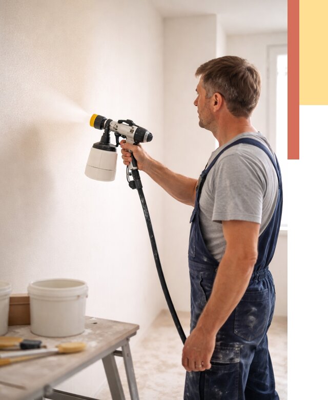 Покраска стен краскопультом в Котельниках от 7964 руб. — механизированная покраска | ОТДЕЛОЧНИК-Ктн