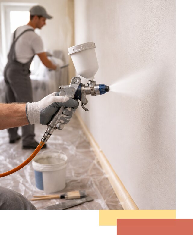 Покраска стен краскопультом в Котельниках быстро и качественно