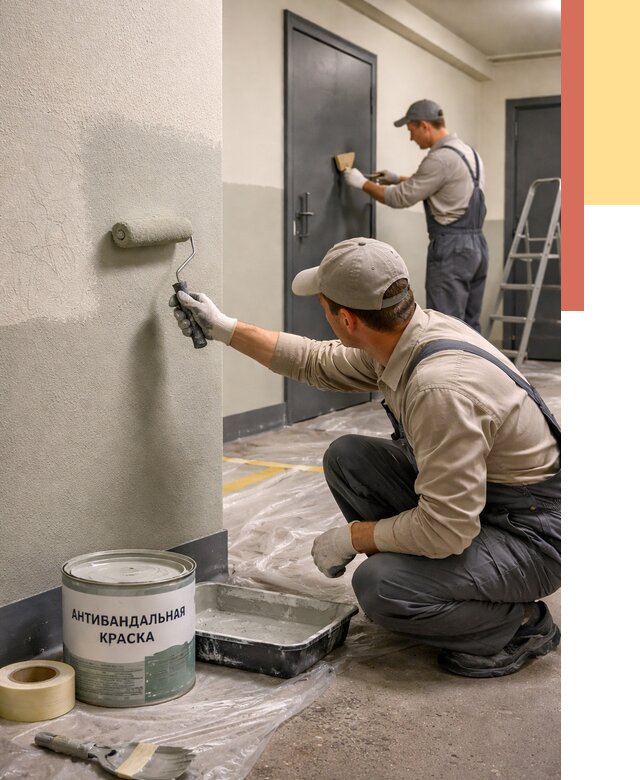 Покраска стен антивандальной краской в Котельниках от 4778 руб./м² под ключ | ОТДЕЛОЧНИК-Ктн