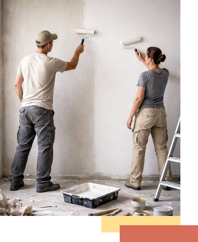 Окраска стен по стеклохолсту в Котельниках качественно и долговечно