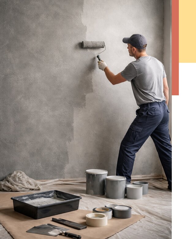 Покраска стен под бетон в Котельниках от 690 руб. за м2 — быстро и недорого | ОТДЕЛОЧНИК-Ктн