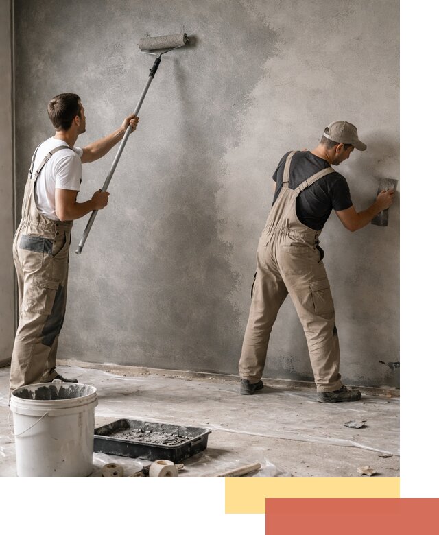 Покраска стен под бетон в Котельниках профессионально и недорого