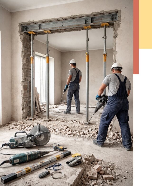 Прорезка проема в стене в Котельниках от 4778 руб. — быстро и недорого | ОТДЕЛОЧНИК-Ктн