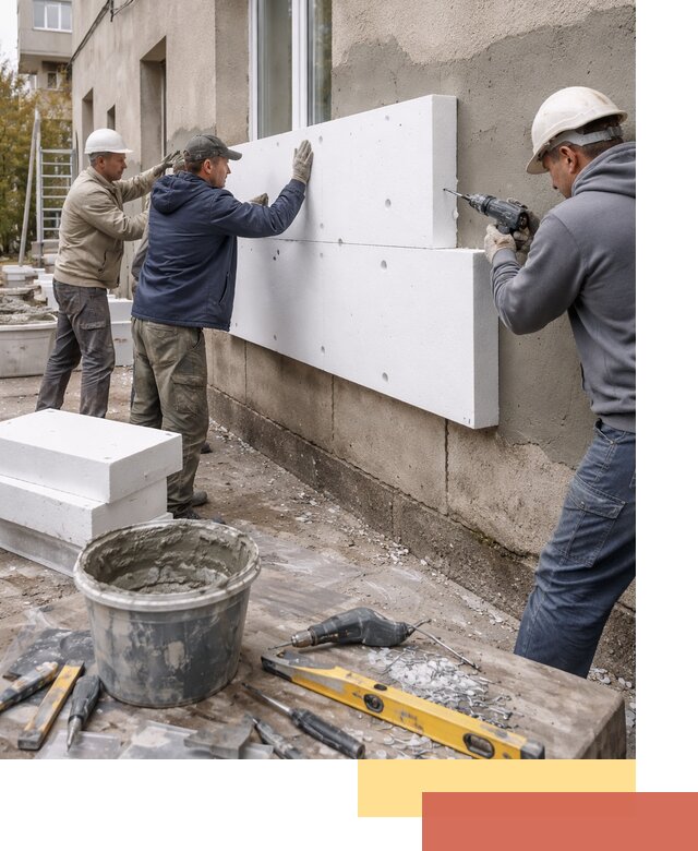 Утепление наружных стен пенопластом в Котельниках