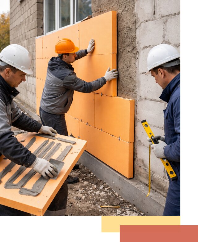 Утепление фасада пеноплексом под ключ в Котельниках