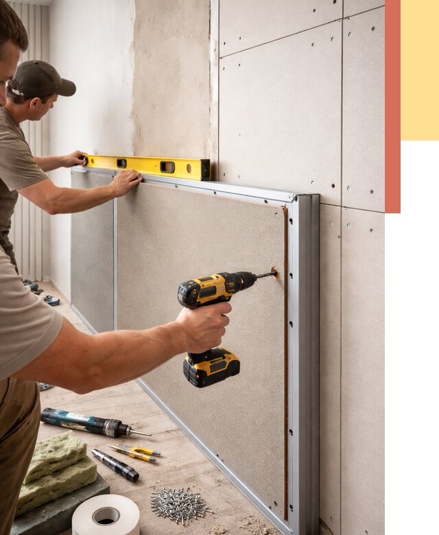 Шумоизоляция стен панелями ЗИПС в Котельниках от 2336 руб./м² под ключ | ОТДЕЛОЧНИК-Ктн