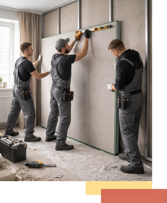 Шумоизоляция стен панелями ЗИПС в Котельниках для жилых и коммерческих помещений