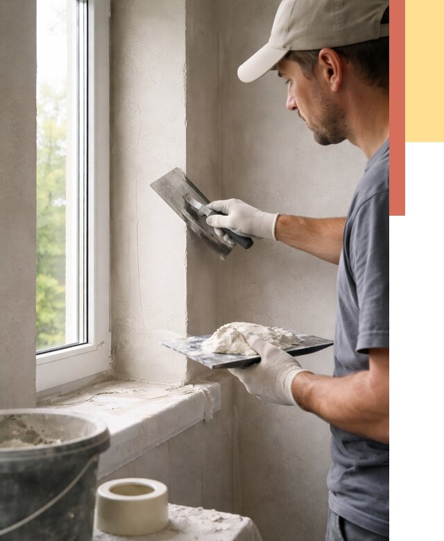 Штукатурка откосов в Котельниках от 4778 руб/м² — услуги и выравнивание под ключ | ОТДЕЛОЧНИК-Ктн