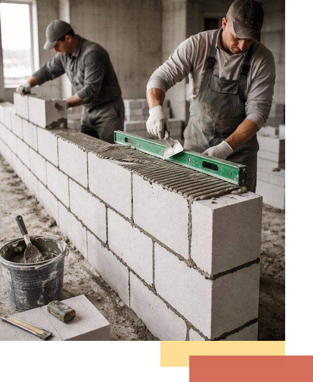 Кладка перегородок из газобетона в Котельниках быстро и качественно