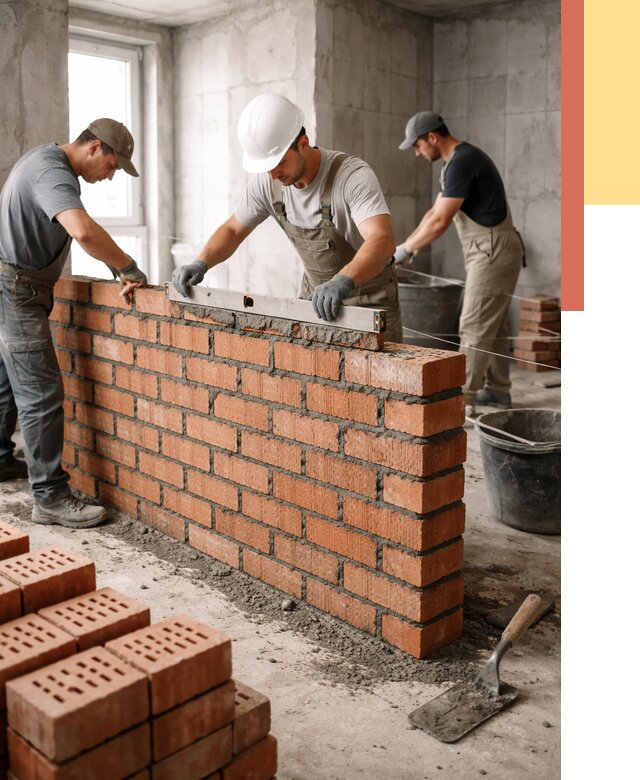 Кладка перегородок из кирпича в Котельниках от 3716 руб. за м² | ОТДЕЛОЧНИК-Ктн