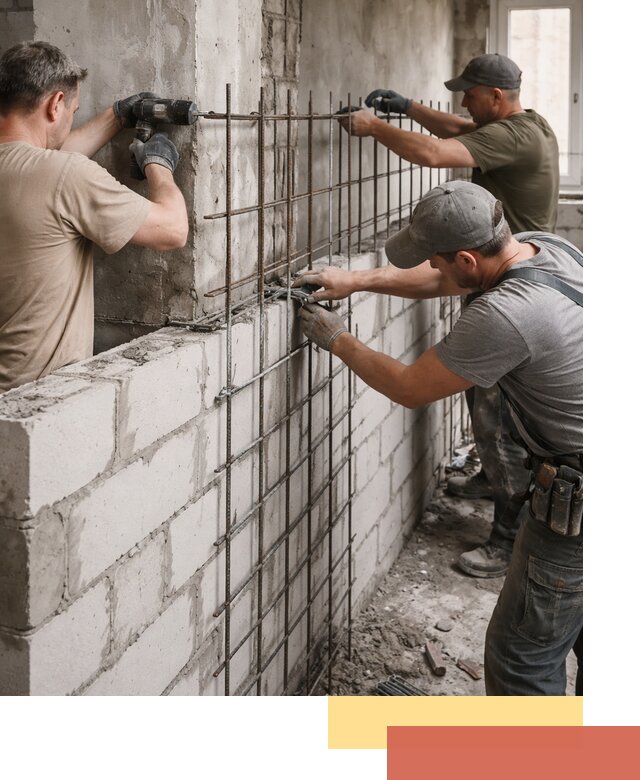 Армирование кладки перегородок в Котельниках профессионально и надёжно