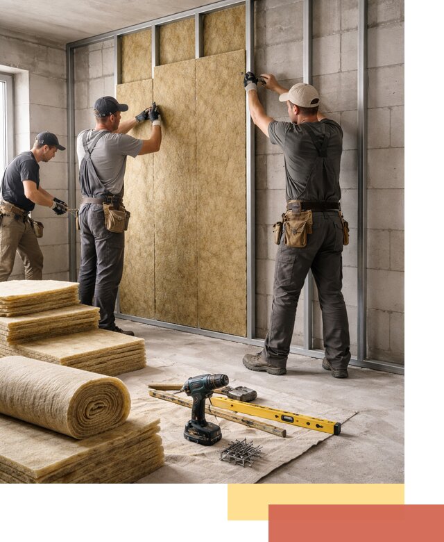 Шумоизоляция перегородок из блоков в Котельниках — монтаж и защита шумоизоляцией