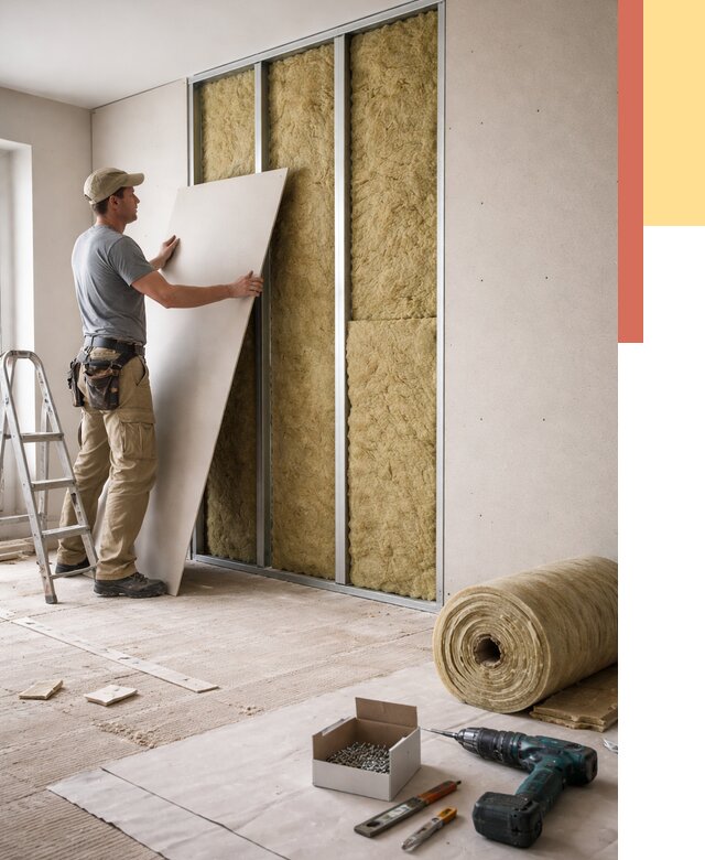 Перегородка из гипсокартона с шумоизоляцией в Котельниках от 3313 руб. | ОТДЕЛОЧНИК-Ктн