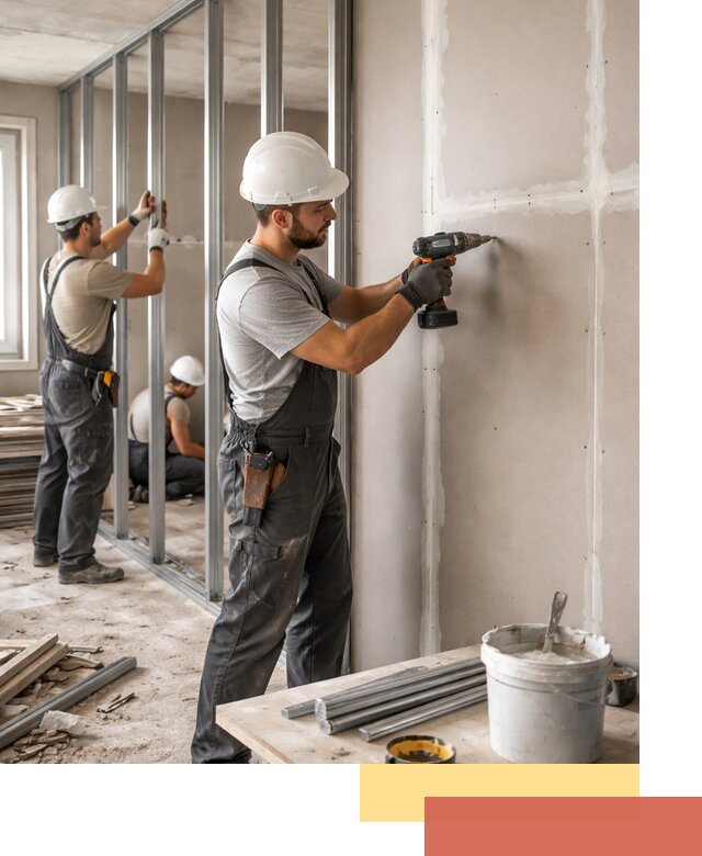 Перегородки из огнестойкого гипсокартона в Котельниках под ключ