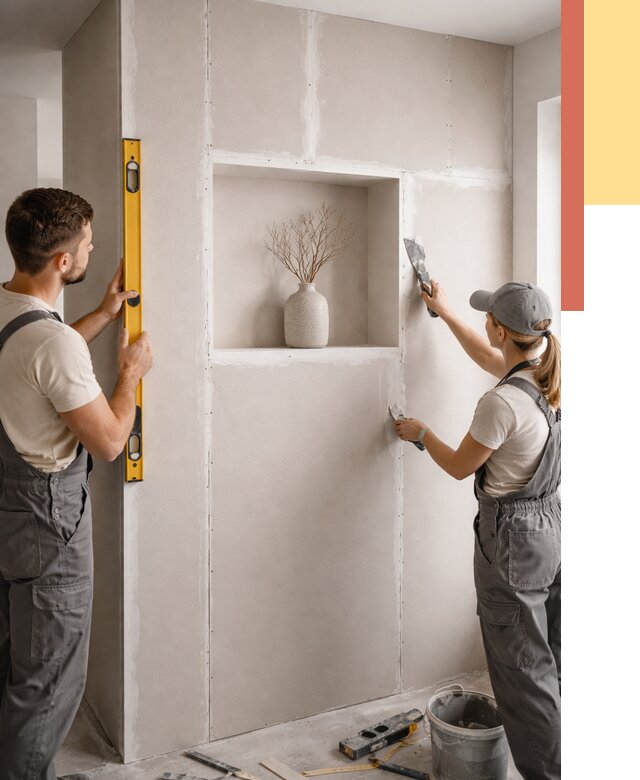 Перегородка из гипсокартона с нишей в Котельниках от 3451 руб. под ключ | ОТДЕЛОЧНИК-Ктн