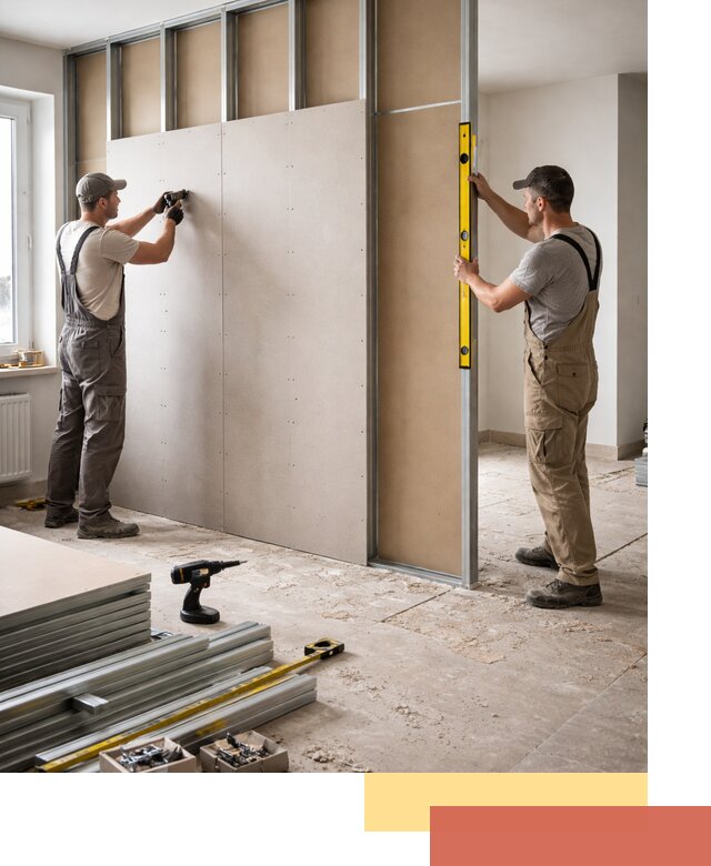 Зонирующая перегородка из гипсокартона под ключ в Котельниках