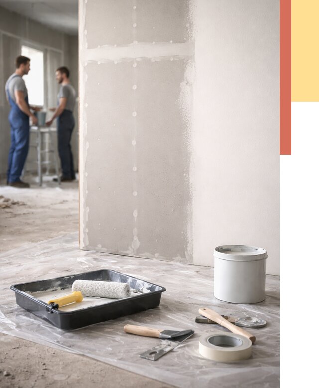 Покраска перегородок из гипсокартона в Котельниках от 4778 руб. под ключ | ОТДЕЛОЧНИК-Ктн