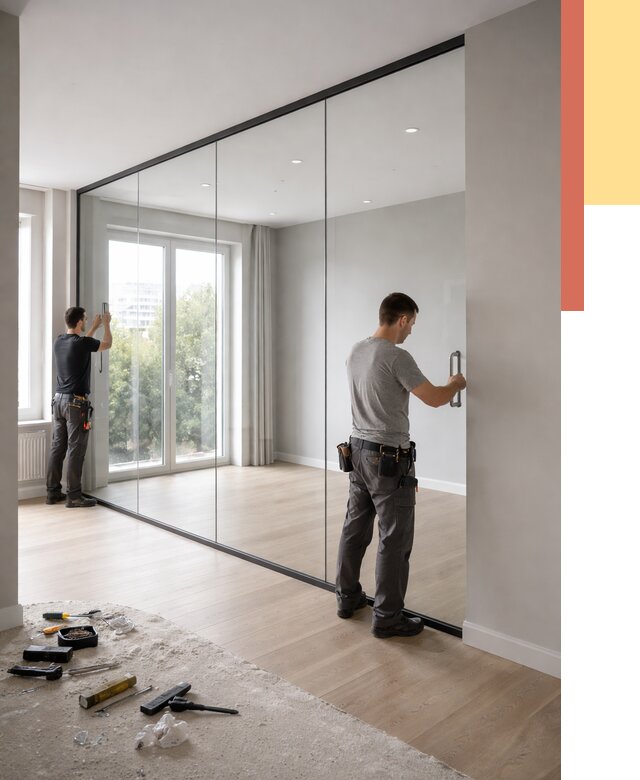 Изготовление стеклянных перегородок в Котельниках от 13113 руб. под ключ | ОТДЕЛОЧНИК-Ктн