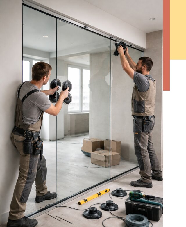 Монтаж стеклянных перегородок в Котельниках от 6902 руб. | ОТДЕЛОЧНИК-Ктн