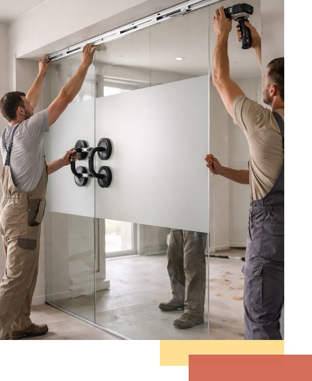 Матовые стеклянные перегородки под ключ в Котельниках