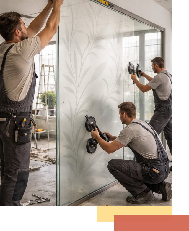 Стеклянные перегородки с рисунком на заказ в Котельниках