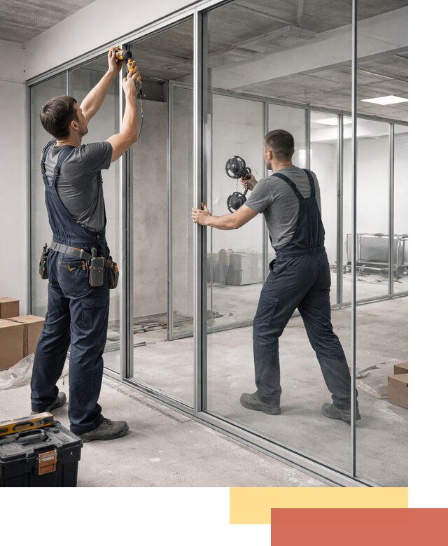 Алюминиевые перегородки со стеклом в Котельниках — изготовление и монтаж